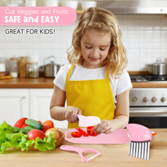 Suhctuptx crinkle cutter adds fun texture while teaching careful knife control.