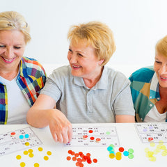 Sukh bingo chips classroom use for counting and sorting activities.