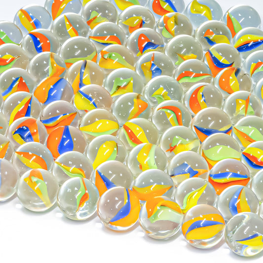 Sukh cat-eye glass marbles mix for tabletop games and decorative displays.