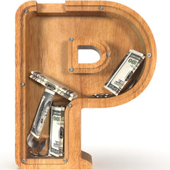 Sulevalt large personalized wooden letter bank invites customization and saving
