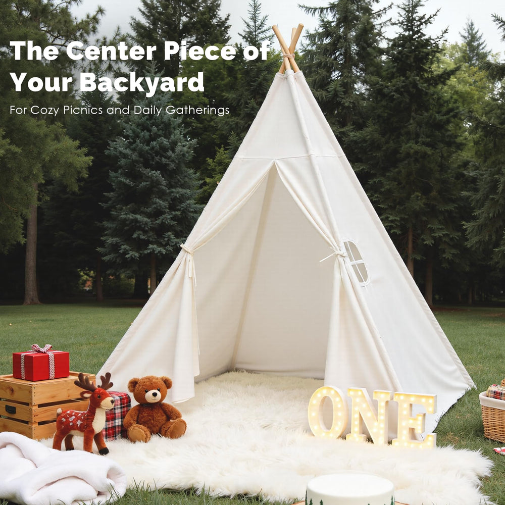 Sumbababy large teepee tent spacious play area suitable for multiple kids.