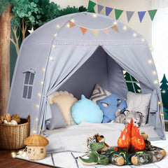 Sumbababy large teepee tent with star lights creates magical playtime for kids.