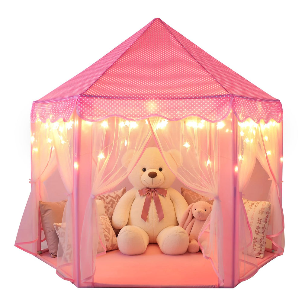 Sumbababy Princess Castle Tent pink shown in play room for imaginative fun