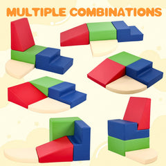 Toddlers using blocks in a daycare setting to improve movement and coordination.