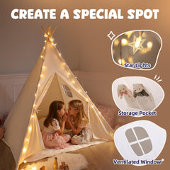 Sumbababy teepee window allows ventilation for comfy play sessions.