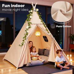 Sumbababy tepee tent khaki tassel design adds cozy decor