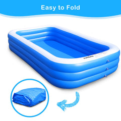 Sumbee pool stores compactly after deflating for easy storage