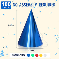 Sumind blue metallic cone hat ideal for party groups.
