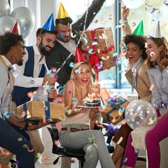 Sumind bulk set of colorful cone hats for events and photos.