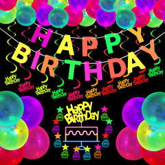 Sumind glow banner Happy Birthday—vibrant under UV light for striking decor.