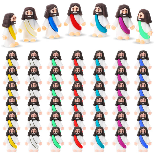 Sumind little Jesus figures in bright colors for festive Christmas decor.