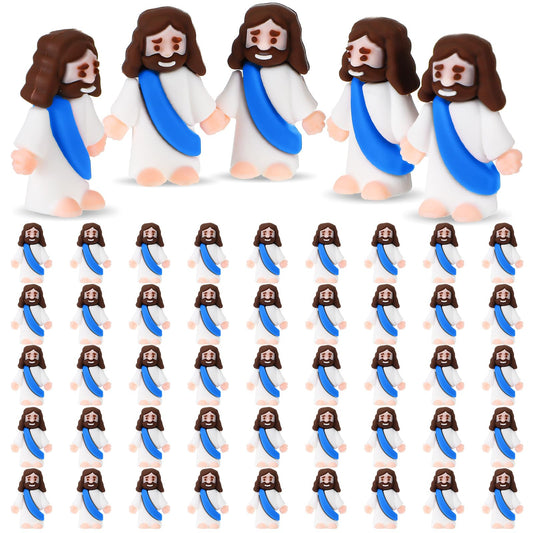 Sumind Little Jesus figurine blue front view, perfect as a festive Christmas party favor.