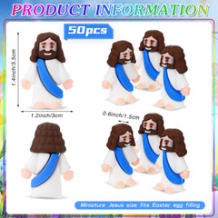Sumind Little Jesus figurine blue side view, durable rubber material for long-lasting use.