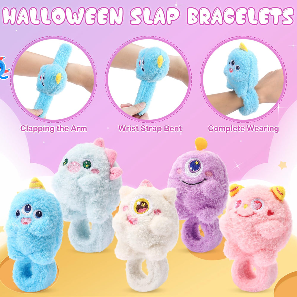 Sumind monster slap bracelets cartoon designs add playful flair to bags or costumes.