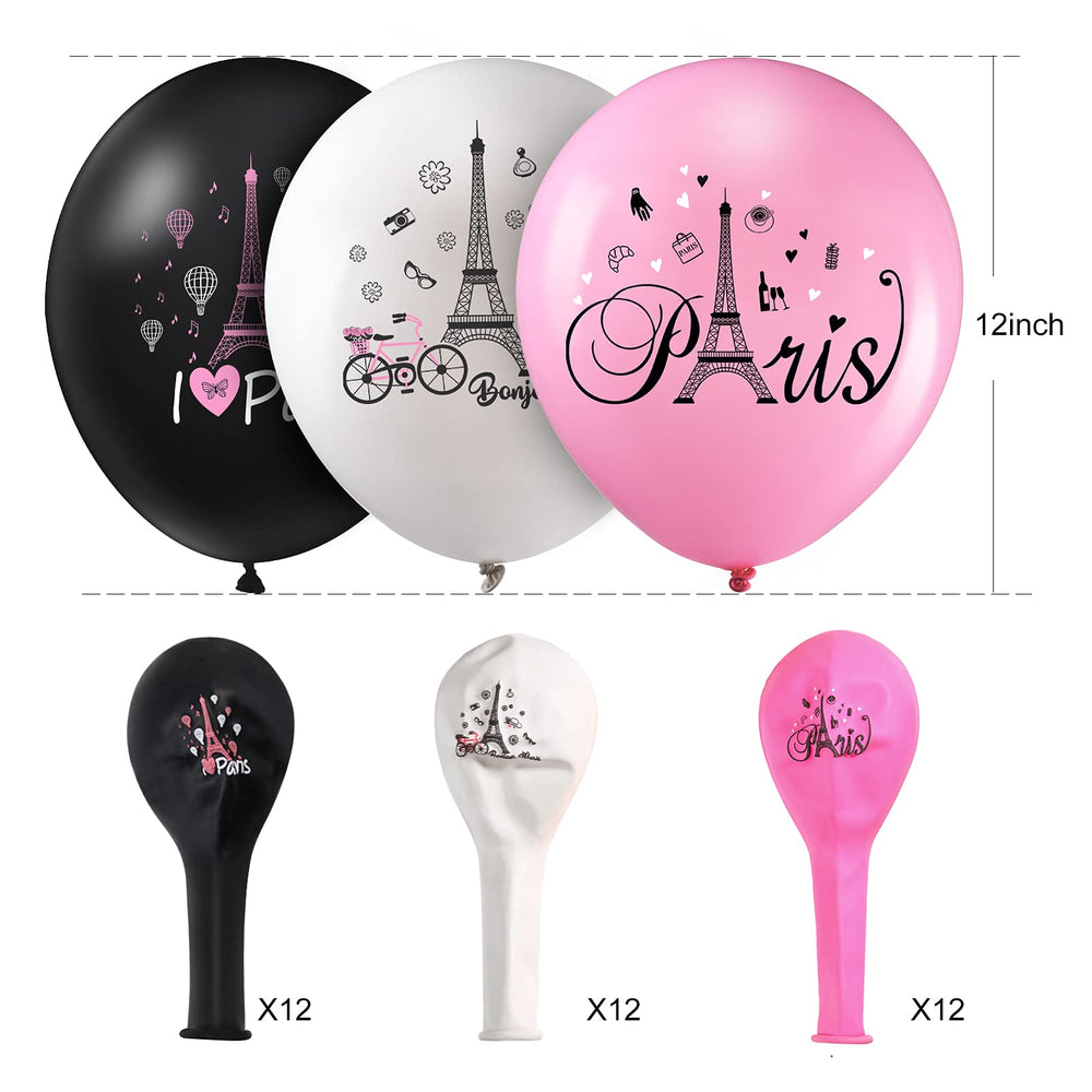 Sumind double-sided Paris balloons deliver enduring color and detailed Paris motifs.