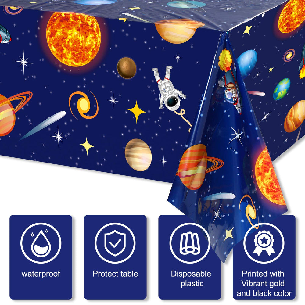 Sumind space tablecloth large size covers 8-foot tables for big gatherings.