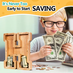 SummiDate clear acrylic panel view enables kids to monitor coins