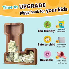 Summidate piggy bank with laser-name engraving adds personalized keepsake value.