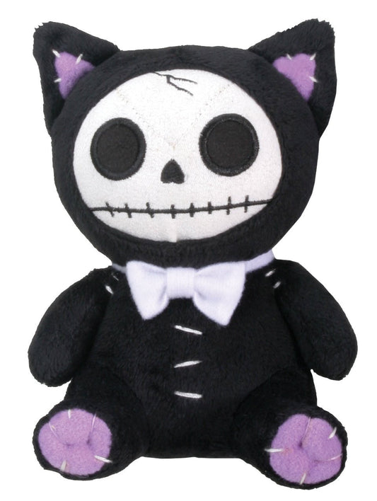 SUMMIT COLLECTION Furrybones Black Cat Mao Mao with white bow tie posing for cozy display
