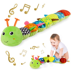 Sumobaby Caterpillar musical head offers gentle tunes for baby engagement during play.