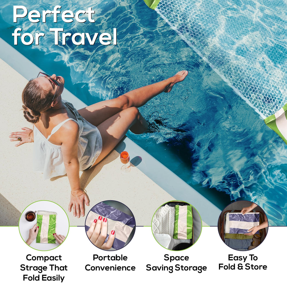 Sun Fun 5-in-1 hammock pool float lime shows portable hammock mode for sun-soaked lounging.
