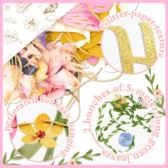 SunBeauty butterflies and mushrooms decor with gold foil enhances fairy tale atmosphere.