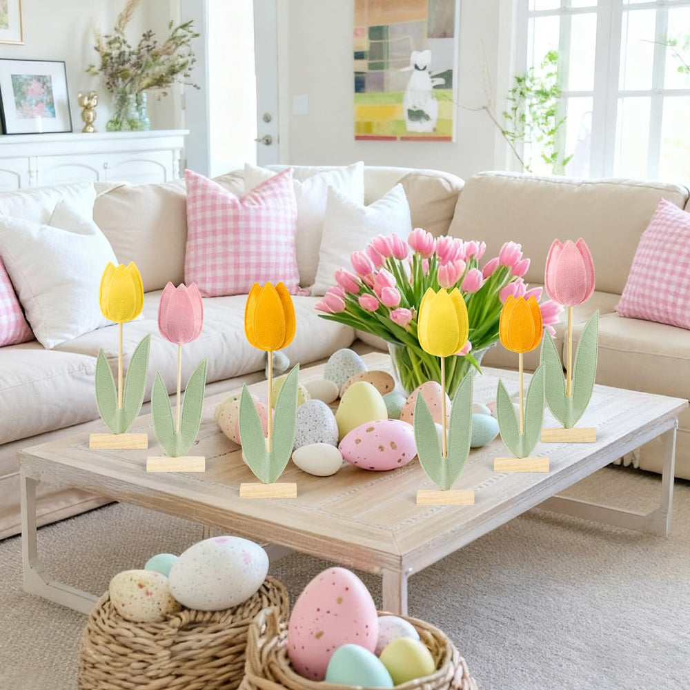 SUNBEAUTY Mother’s Day tulips felt centerpiece elevating home decor