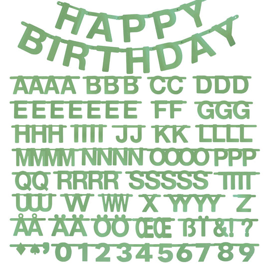 SUNBEAUTY sage green banner letters for personalized celebration messages