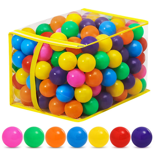 Suncuber 200 colorful ball pit balls ready for playtime, safe for toddlers.
