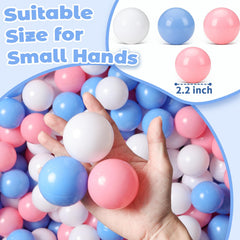 Suncuber child playing with colorful ball pit balls for active imagination.