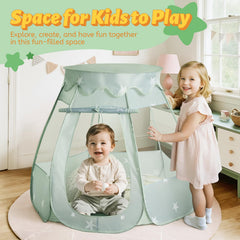 Suncuber Pop Up Tent ball pit area supports color recognition and interactive games