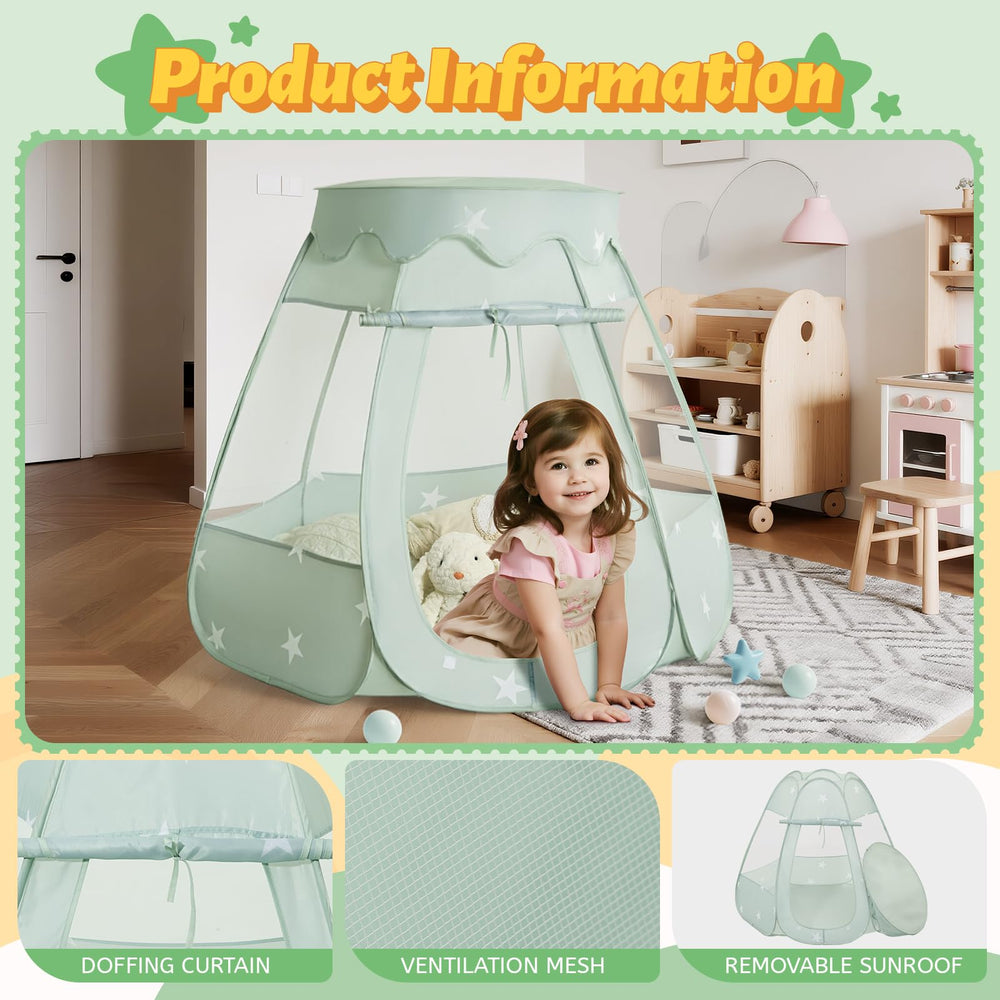 Suncuber Pop Up Tent hexagonal design boosts shape recognition in play