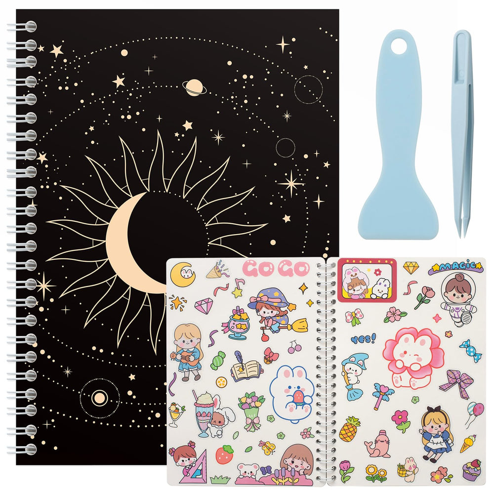 SUNEZLGO A5 sticker book cover with sturdy black design for on-the-go organizing.