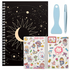 SUNEZLGO A5 sticker book cover with sturdy black design for on-the-go organizing.
