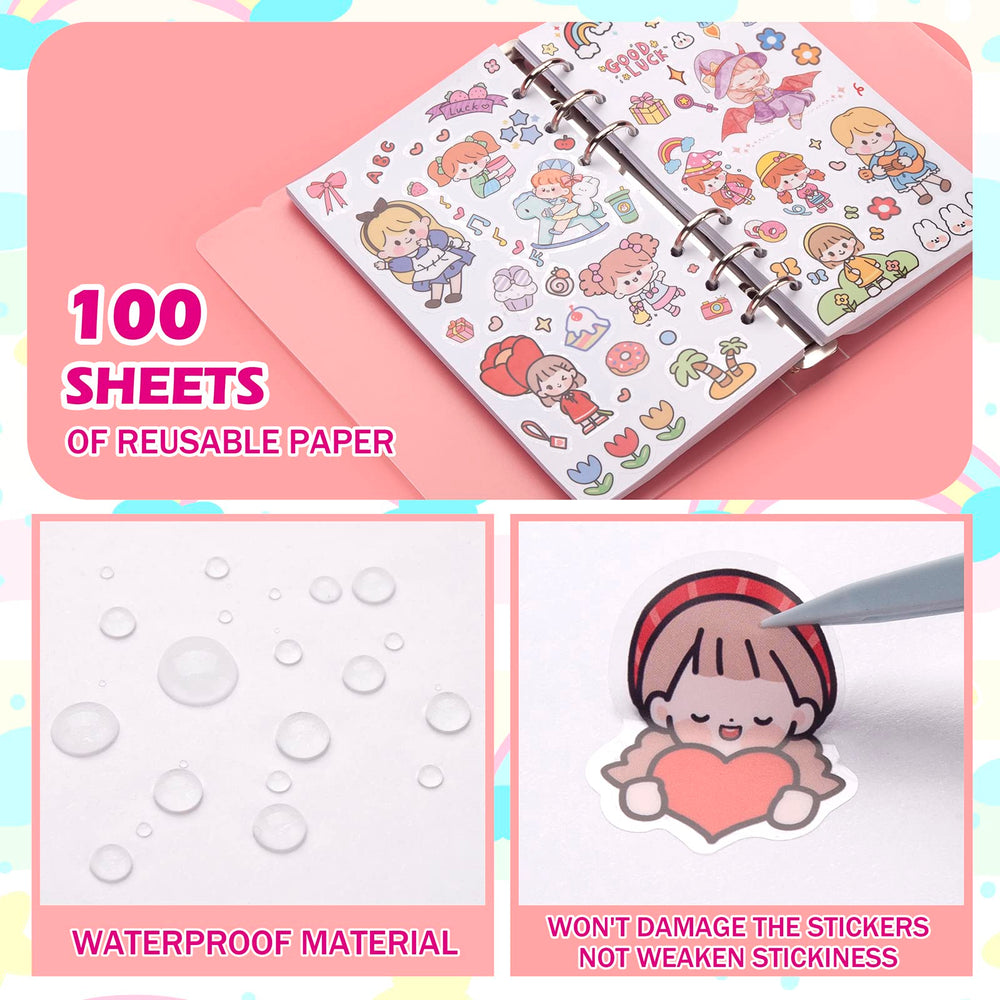 SUNEZLGO pockets with zippers for organized sticker storage and easy access.