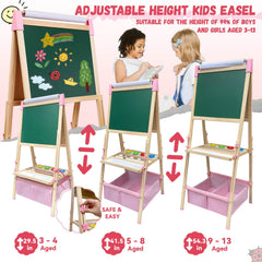 SUNFATT double-sided magnetic board for chalk and dry erase creativity.