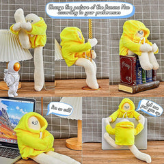 Sunfedmiss Banana Man plush close up highlights soft cotton material.