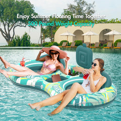 Sunikko X 5-in-1 pool floats built-in cooler shelf keeps drinks handy.