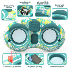 Sunikko X 5-in-1 pool floats cup holders for beverages and sunglasses.