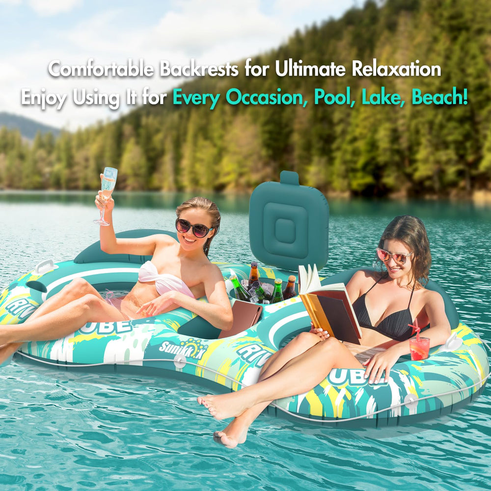 Sunikko X 5-in-1 pool floats paintbrush green design adds stylish flair.