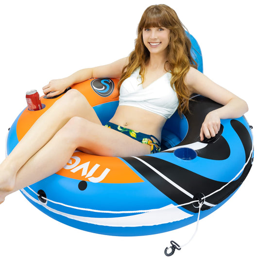 Sunlite Sports River Blazer inflatable lounge on water enables relaxed, sun-filled afternoons.