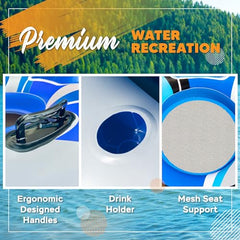 Sunlite Sports river tube built-in cooler keeps drinks easily accessible