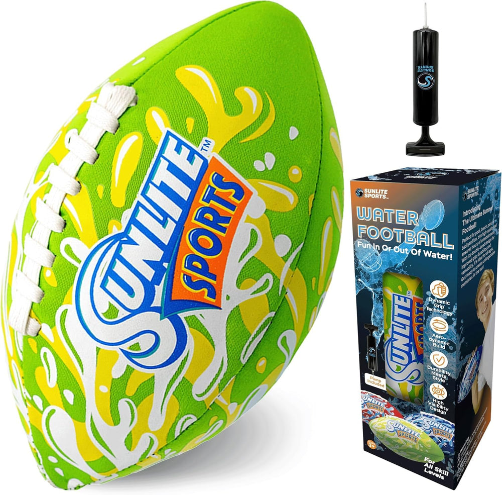 Close-up of grip texture on Sunlite Sports waterproof football for secure catches