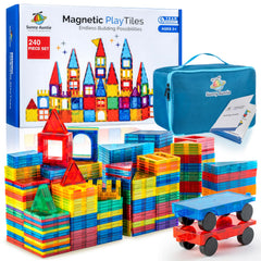 Sunny Auntie Magnetic Tiles XL Set hero with colorful tiles for imaginative builds.