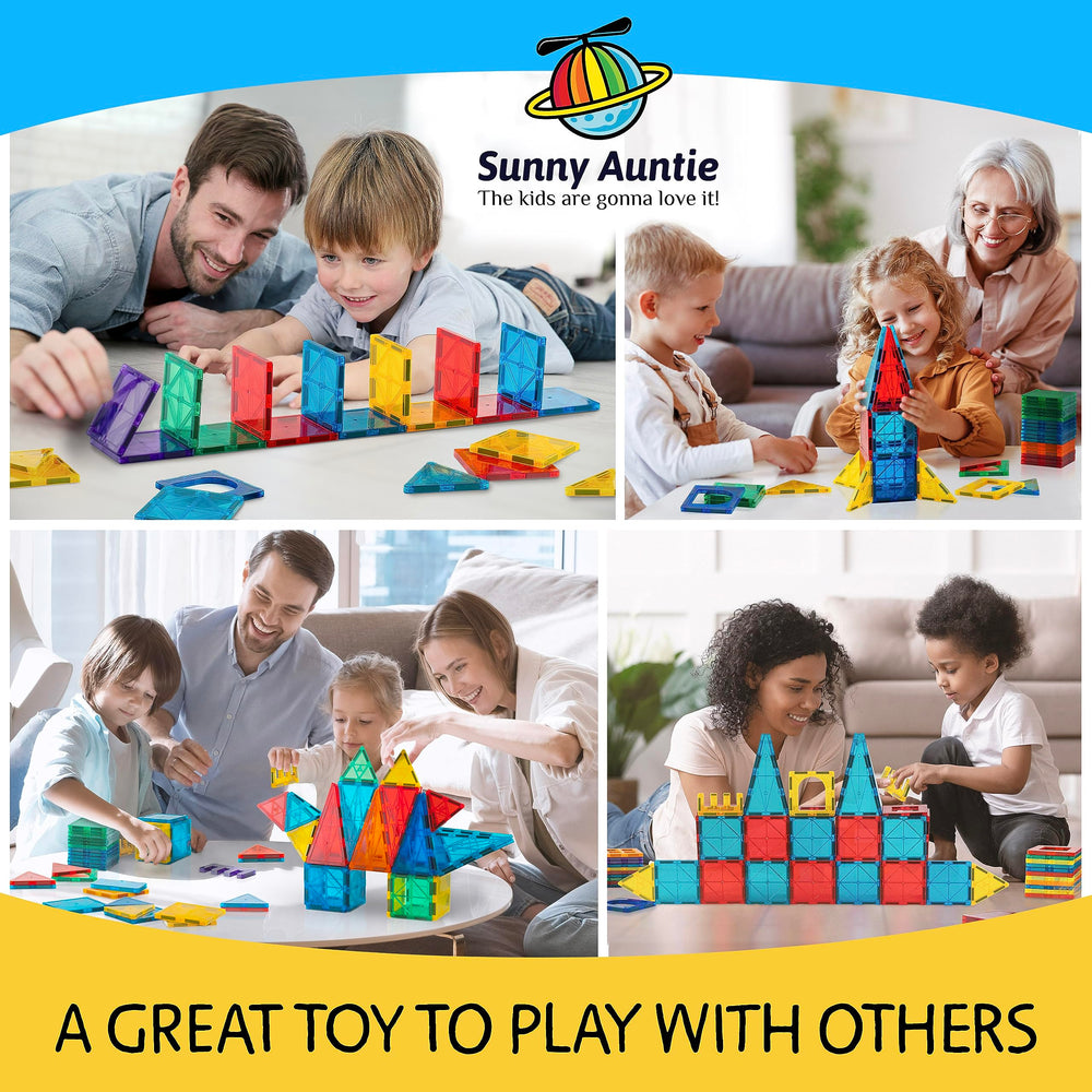 Sunny Auntie Magnetic Tiles zippered case keeps tiles organized and portable