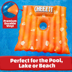 Sunny Days Cheez-It pool float center hole adds comfort while relaxing