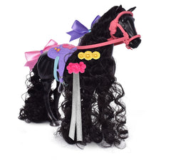 Sunny Days Glam-R-Ranch Raven Dream removable saddle for interactive roleplay.