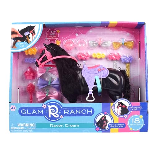 Sunny Days Glam-R-Ranch Raven Dream soft mane for brushing and styling fun.