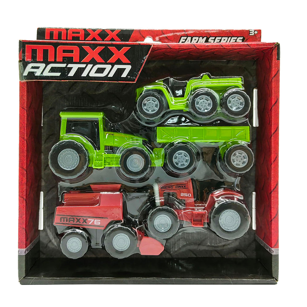 Sunny Days Maxx Action play set display supports shared farming adventures.