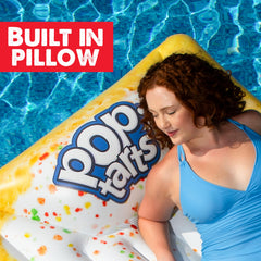 Sunny Days pool float features a built-in pillow for added comfort while drifting.
